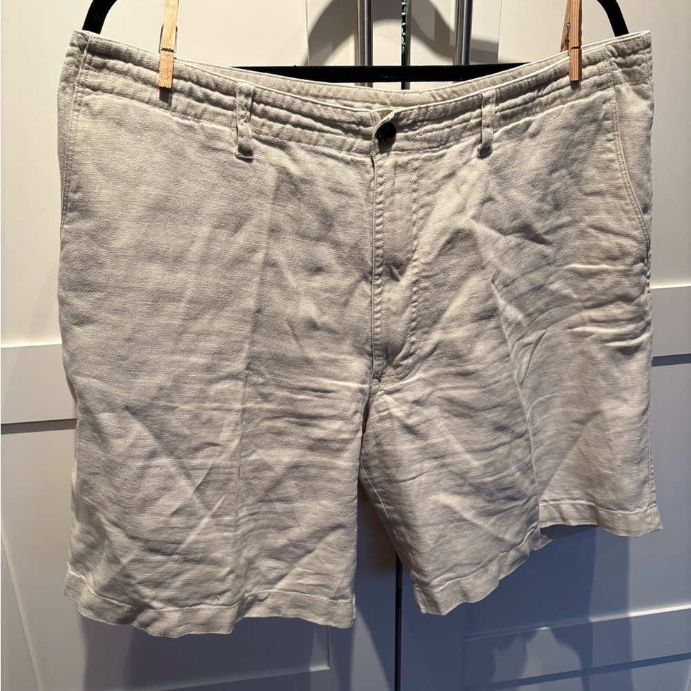 Men's Linen Cream Shorts